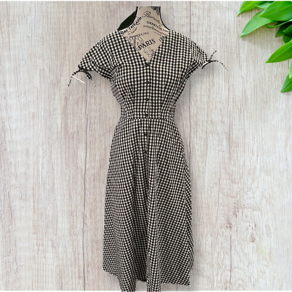Uniqlo INES DE LA FRESSANGE Gingham Plaid dress